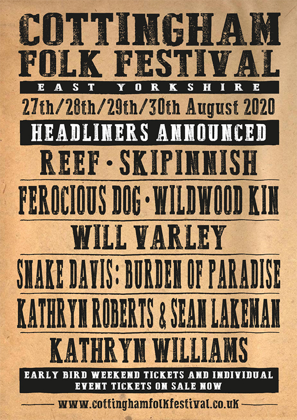 Sat 30th August 2020, Cottingham Folk Festival